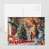 T-Rex feiert Weihnachten am Baum (Vorne/Hinten)