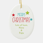 T-Rex Ferien-Lichter Kinder Weihnachten Keramik Ornament (Hinten)