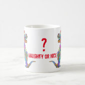 T Rex Festive Dinosaur Funny Naughty oder Nice Zit Kaffeetasse (Mittel)