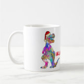 T Rex Festive Dinosaur Funny Naughty oder Nice Zit Kaffeetasse (Links)