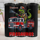 T-Rex Firefighter Design Thermosbecher