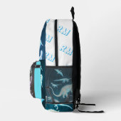 T-Rex Fluorescent Modern Skeleton Dinosaur Bedruckter Rucksack (Rechts)