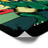 T Rex Frisbee Dinosaur Erholungs Werfer Dino Di Poster (Ecke)
