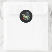 T Rex Frisbee Dinosaurier Freizeitwerfer Dino Di Runder Aufkleber (Tasche)
