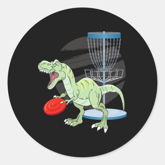 T Rex Frisbee Dinosaurier Freizeitwerfer Dino Di Runder Aufkleber (Vorderseite)