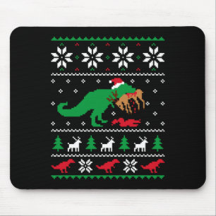 T Rex frisst Rentiere Lustiger Dinosaurier Weihnac Mousepad