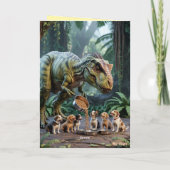 T-Rex führt den Hund Karte (Rückseite)