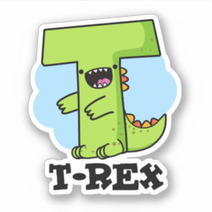 T-Rex Funny Alphabet Dinosaur Pun Aufkleber