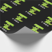T-Rex Funny Alphabet Dinosaur Pun Dark BG Geschenkpapier (Ecke)