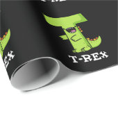 T-Rex Funny Alphabet Dinosaur Pun Dark BG Geschenkpapier (Rolleneckpunkt)