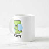 T-Rex Funny Alphabet Dinosaur Pun Kaffeetasse (Vorderseite Links)