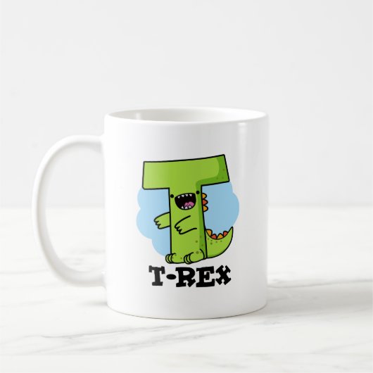 T-Rex Funny Alphabet Dinosaur Pun Kaffeetasse (Links)