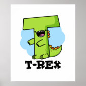 T-Rex Funny Alphabet Dinosaur Pun Poster (Vorne)