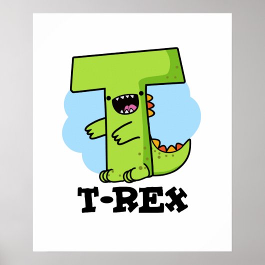 T-Rex Funny Alphabet Dinosaur Pun Poster (Vorne)