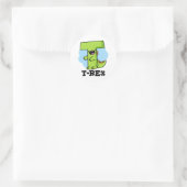 T-Rex Funny Alphabet Dinosaur Pun Runder Aufkleber (Tasche)