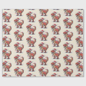 T-Rex Funny Boy Weihnachtsleuchten Umschlagpapier Geschenkpapier (Flach)