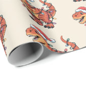 T-Rex Funny Boy Weihnachtsleuchten Umschlagpapier Geschenkpapier (Rolleneckpunkt)