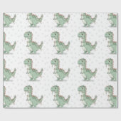 T-Rex Funny Boy Weihnachtsleuchten Umschlagpapier Geschenkpapier (Flach)