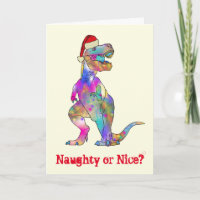 T Rex Funny Festive Naughty oder Nice Dinosaurier