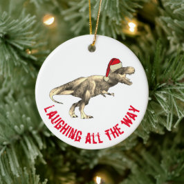 T. rex Funny Santa Laughing die ganze Strecke ziti Keramik Ornament