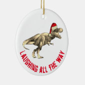 T. rex Funny Santa Laughing die ganze Strecke ziti Keramik Ornament (Rechts)