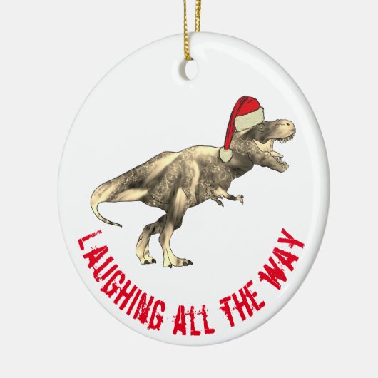 T. rex Funny Santa Laughing die ganze Strecke ziti Keramik Ornament (Links)