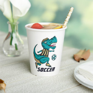 T-Rex Fußball-Spielsport Pappbecher