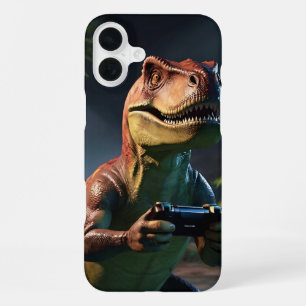 T-Rex-Gamer-Dino-Kunst iPhone 16 Plus Hülle