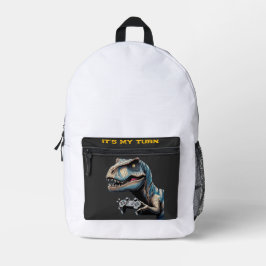 T-Rex Gamer It’s My Turn Design Bedruckter Rucksack
