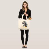 T-Rex Gamer It’s My Turn Design Jumbo Stoffbeutel (Vorderseite (Model))