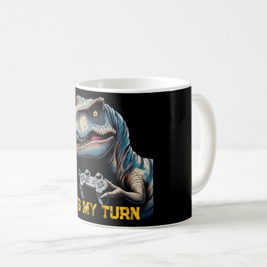 T-Rex Gamer It’s My Turn Design Kaffeetasse (VorderseiteRechts)