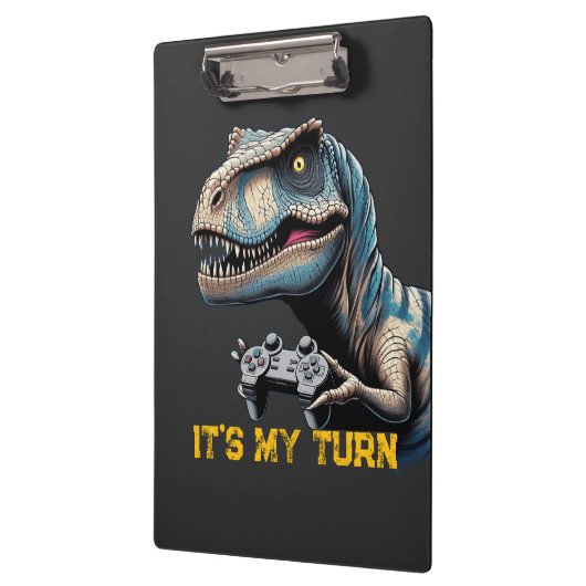 T-Rex Gamer It’s My Turn Design Klemmbrett (Links)