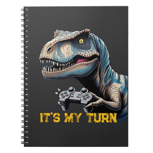 T-Rex Gamer It’s My Turn Design Notizblock (Vorderseite)