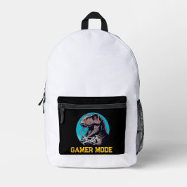 T-Rex Gamer Mode Dinosaur Art Bedruckter Rucksack