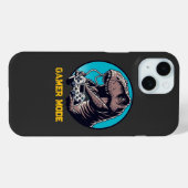 T-Rex Gamer Mode Dinosaur Art Case-Mate iPhone Hülle (Rückseite (Horizontal))