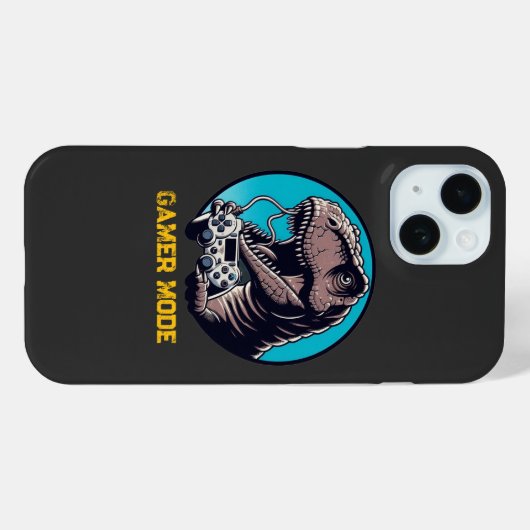 T-Rex Gamer Mode Dinosaur Art Case-Mate iPhone Hülle (Rückseite (Horizontal))