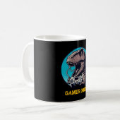 T-Rex-Gamer-Modus-Dinosaurier-Kunst Kaffeetasse (Vorderseite Links)