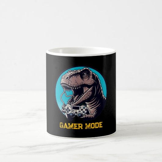 T-Rex-Gamer-Modus-Dinosaurier-Kunst Kaffeetasse (Mittel)
