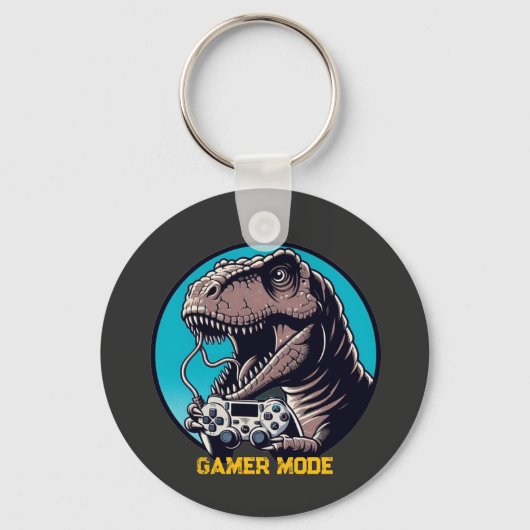 T-Rex-Gamer-Modus-Dinosaurier-Kunst Schlüsselanhänger (Vorderseite)