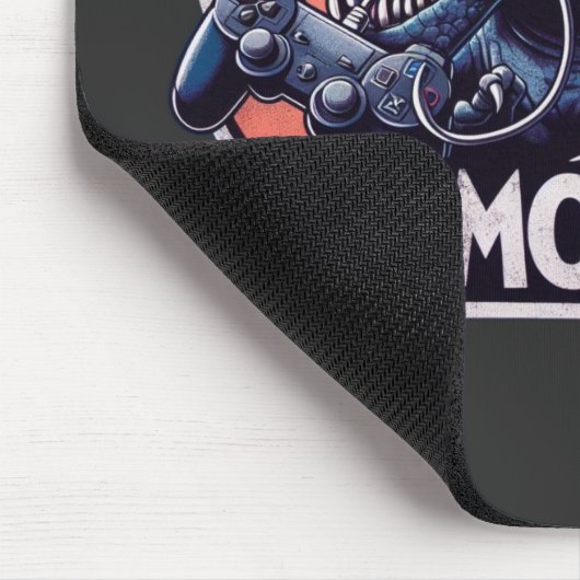 T-Rex Gamer No More Design Mousepad (Ecke)