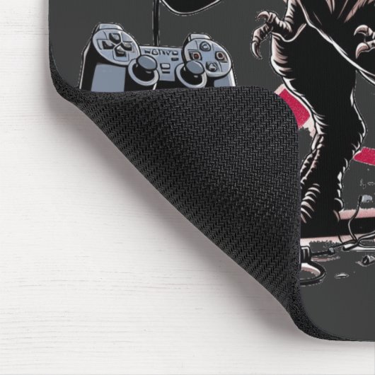 T-Rex Gamer Rage No More Design Mousepad (Ecke)