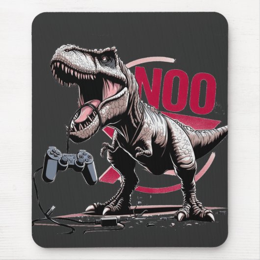 T-Rex Gamer Rage No More Design Mousepad (Vorne)
