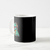 T-Rex Gaming mit Headset Lustiger Dinosaurier Game Kaffeetasse (Vorderseite Links)