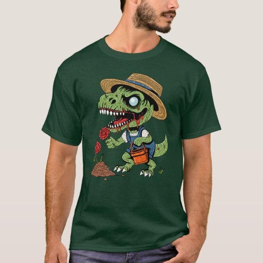 T-Rex Gardener Zombie T-Shirt (Vorderseite)
