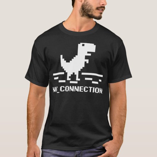 T-Rex Geek Dinosaur Pixel Art keine Internetverbin T-Shirt (Vorderseite)