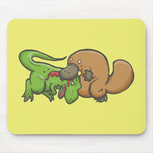 T-rex gegen Platypus Mousepad (Vorne)
