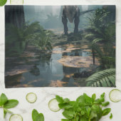 T-Rex Geschirrtuch (Gefaltet)