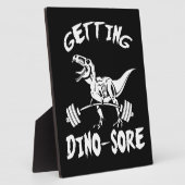 T-Rex, Getting Dino Wore, Funny, Cartoon, Workout Fotoplatte (Seite)