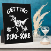 T-Rex, Getting Dino Wore, Funny, Cartoon, Workout Fotoplatte (Seite)