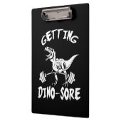T-Rex, Getting Dino Wore, Funny, Cartoon, Workout Klemmbrett (Links)